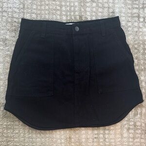 Zara black denim mini skirt